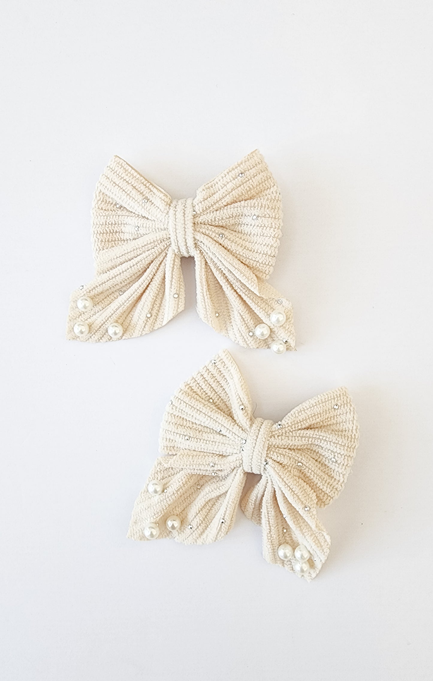 Pearl Bow Hair Clips