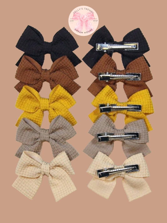 Fall Bow Hair Clips