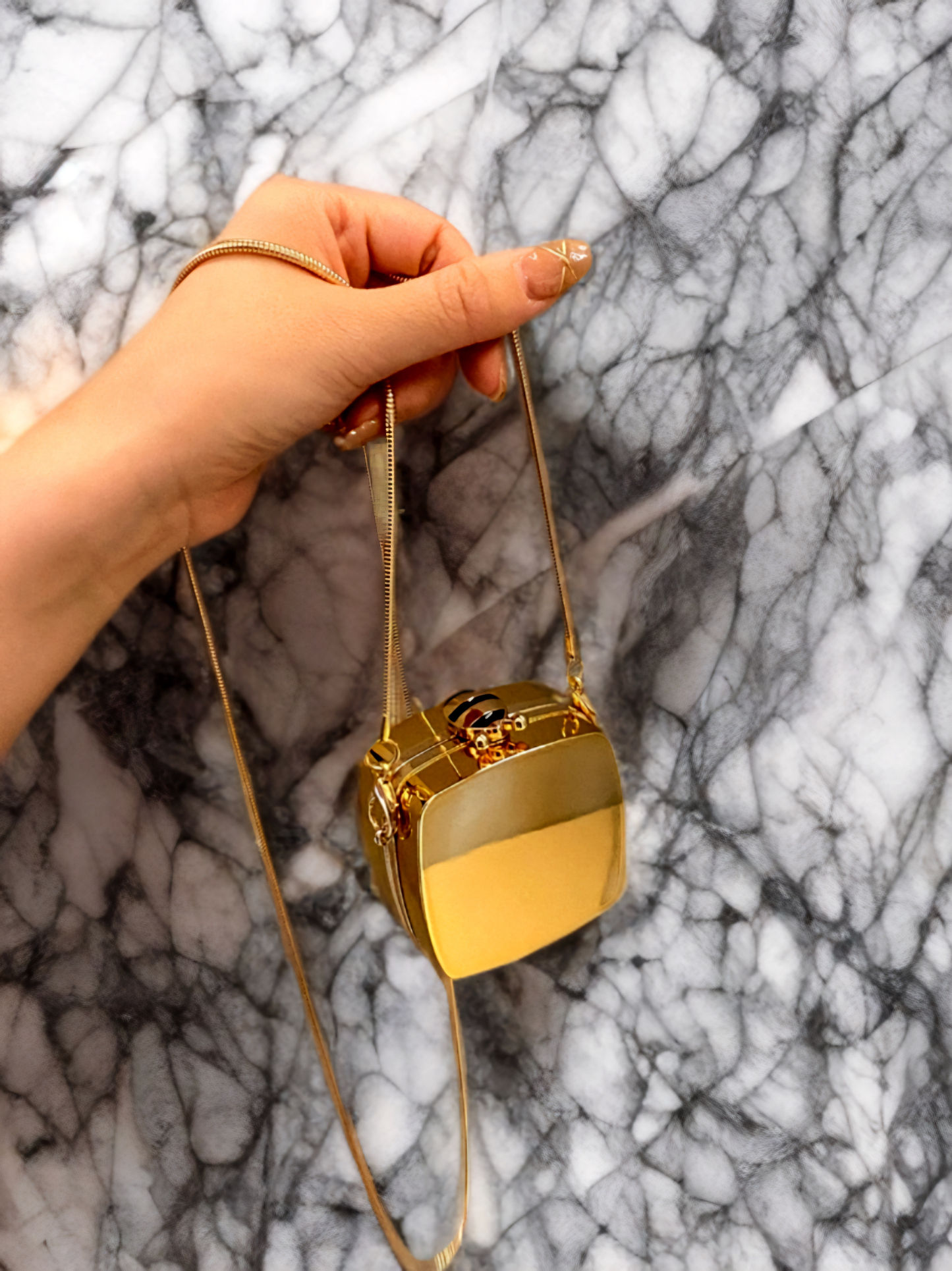 Mini Gold Metallic Chain Bag